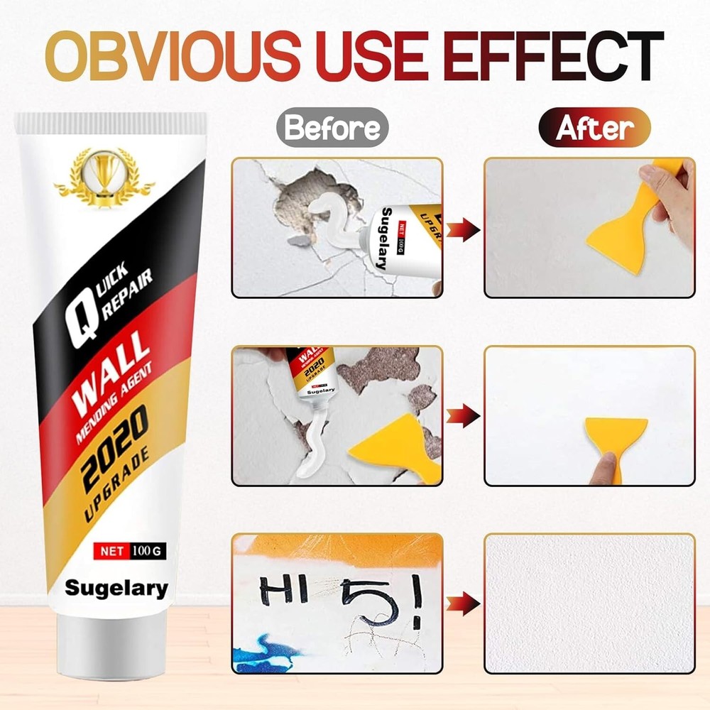 All-in-One Drywall Repair Kit with Spackle Paste & Scrapers for Quick Fixes