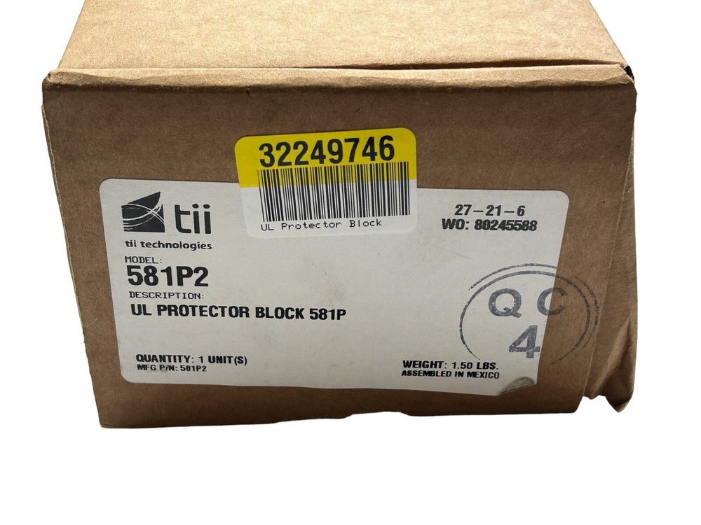 Tii Technologies 581P2 UL Protector Block 581P - New