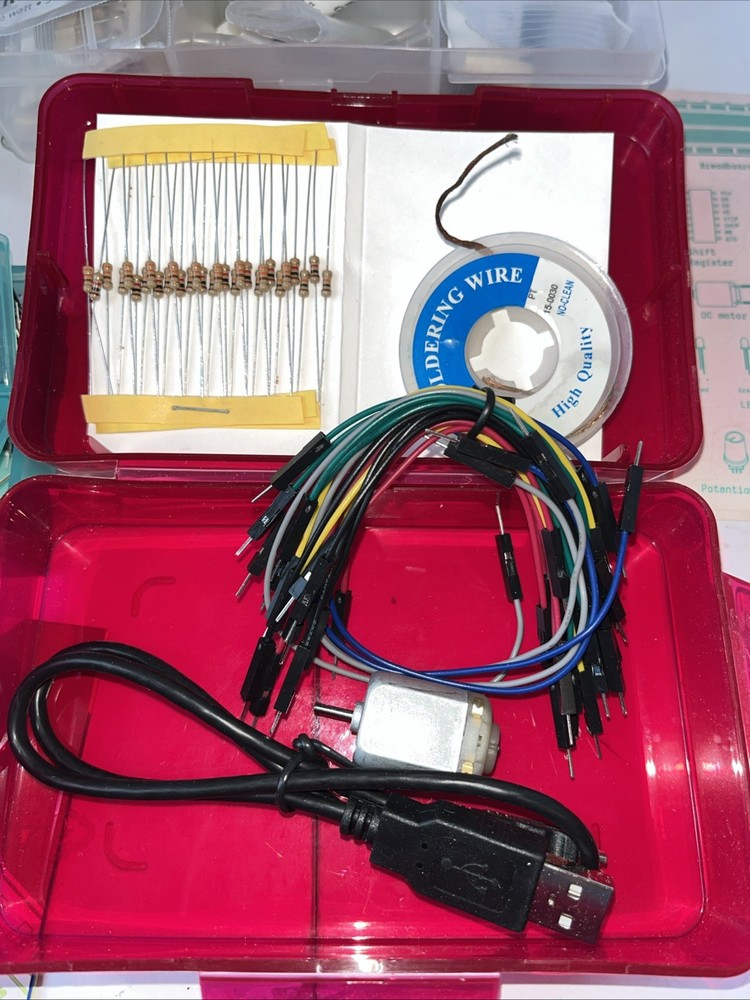 Misc Computer Items With Cases Resistors Diodes Pin Gage