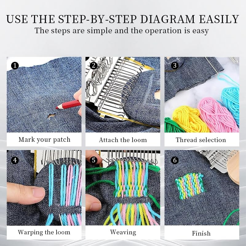 Knitting Patch Kit Darning Loom Repair Tool for Jeans Socks Clothes DIY Beginner
