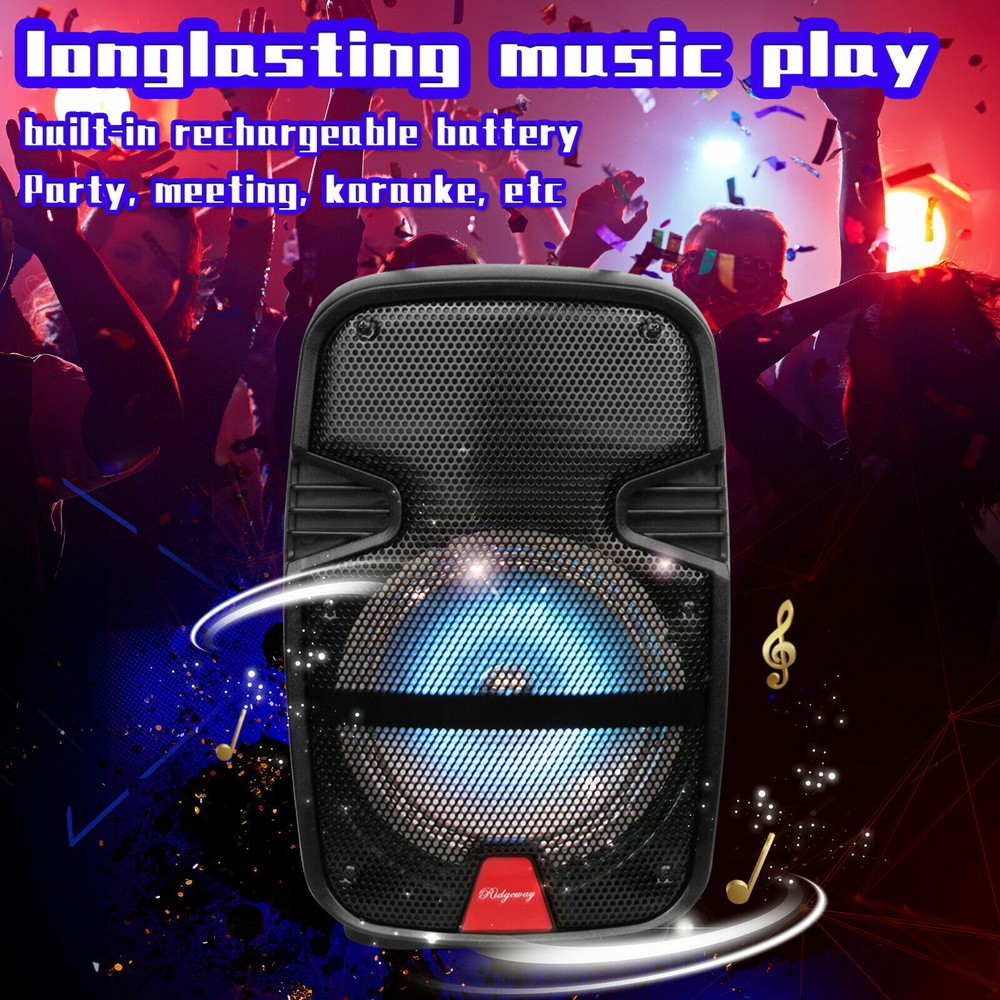 4400 Watts Wirelessly Portable Party 8" Bluetooth Speaker w/ Microphone & Remote