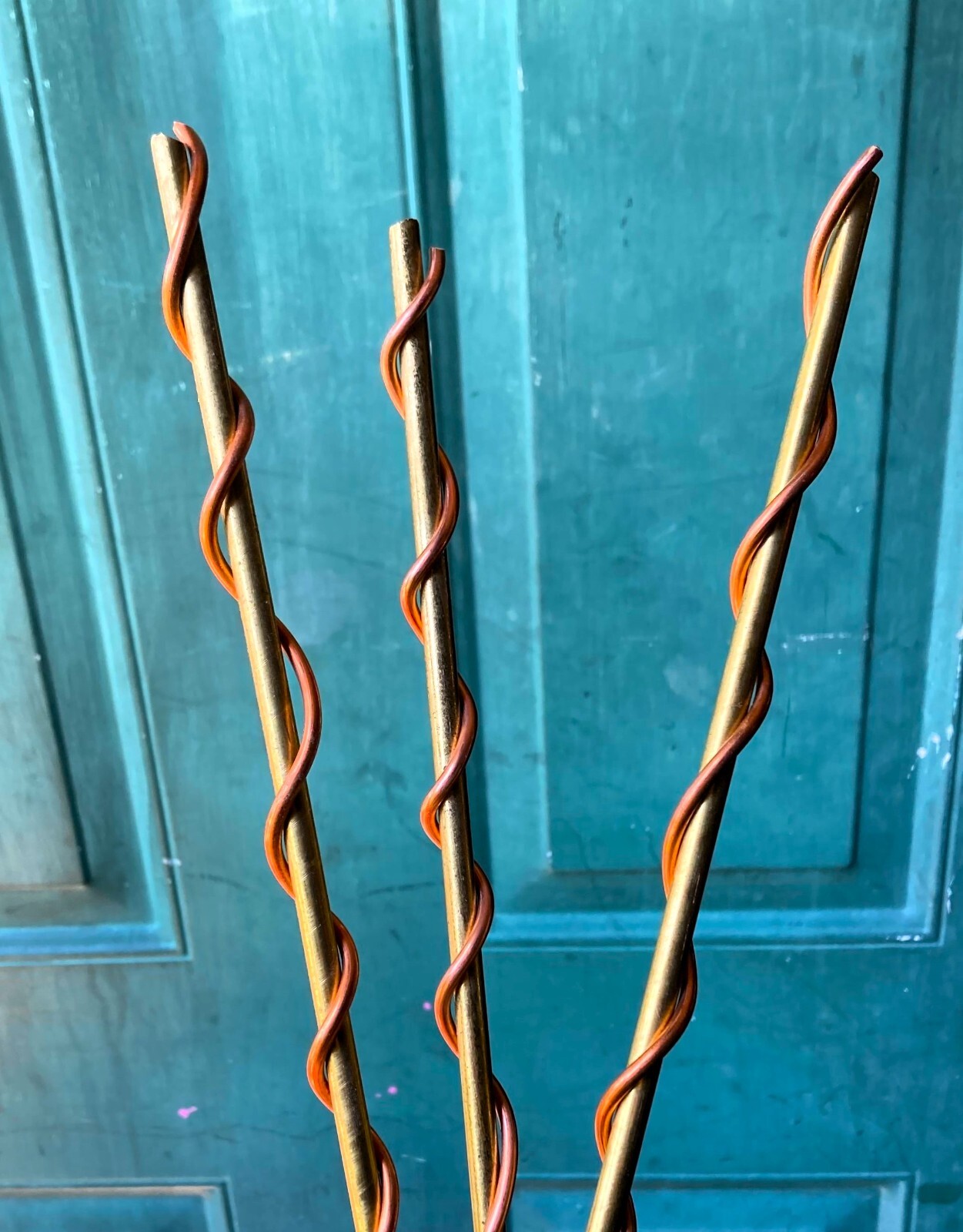 Copper Brass Electroculture Coil (5-Pack) – Garden Antenna Plant Stakes