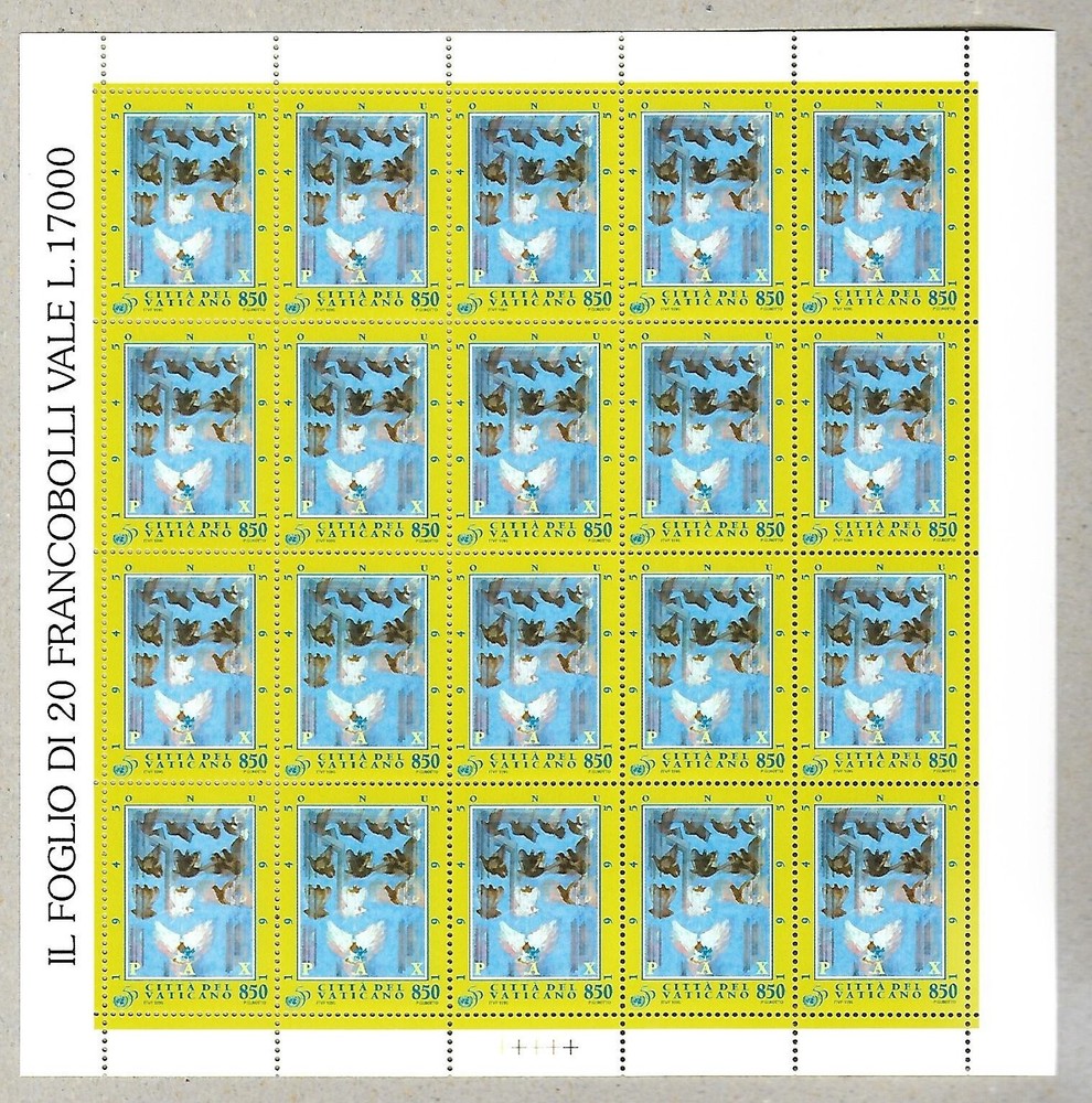 (FS297) Vatican Full sheets 1995  UNO  MNH