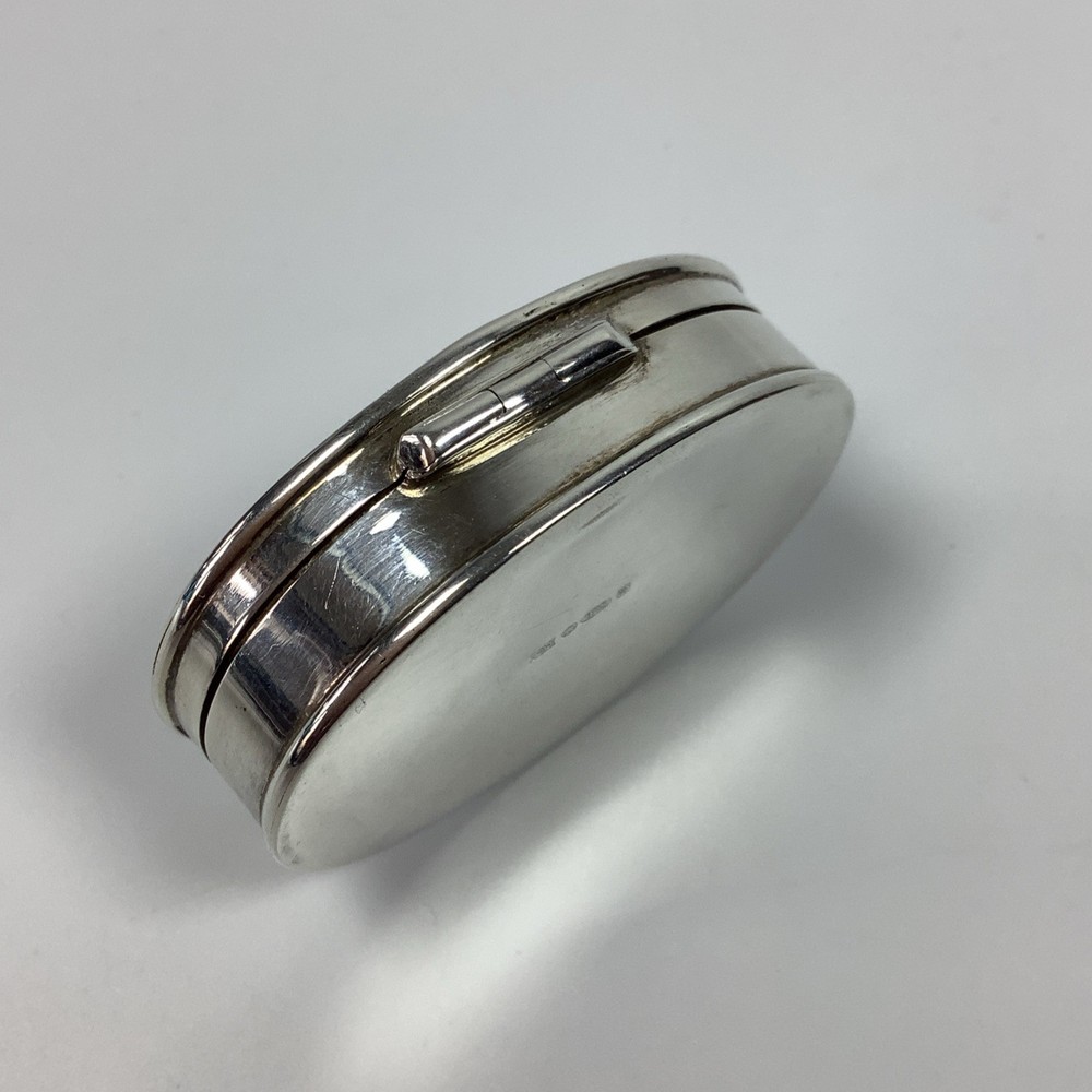 Solid Silver Pill Pot Hinged Lidded Box 22g Hallmarked Sheffield 1996
