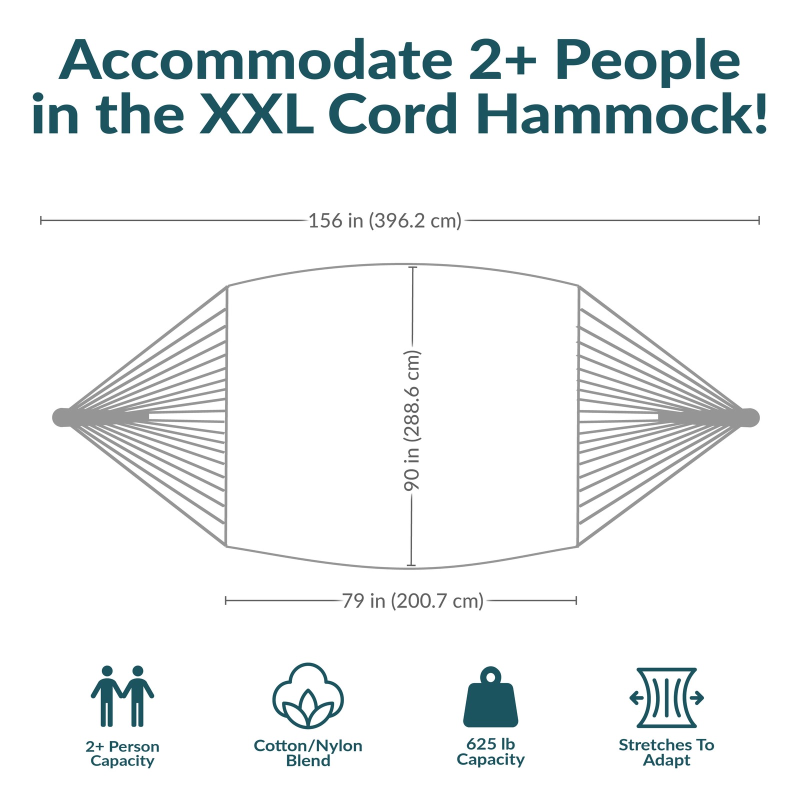 2-Person Cotton and Nylon Woven Fabric Hammock - Multi-Color by Sunnydaze