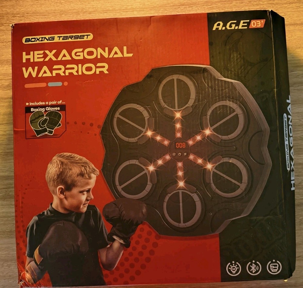Hexagonal Warrior Boxing Target For Kids - Black - Ages 3+