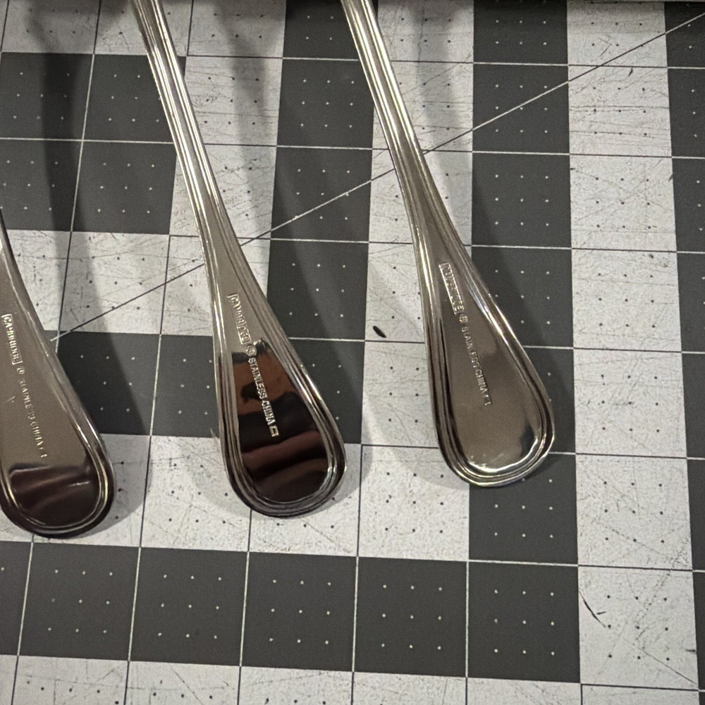 Cambridge GRANDE (4) Dinner Forks Rimmed Stainless Flatware Replacements