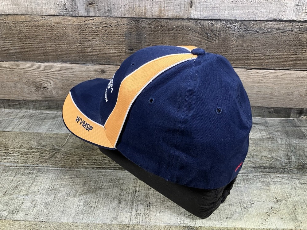 West Virginia MSP Motorcycle Safety Program Hat Blue & Old Gold State Logo Small