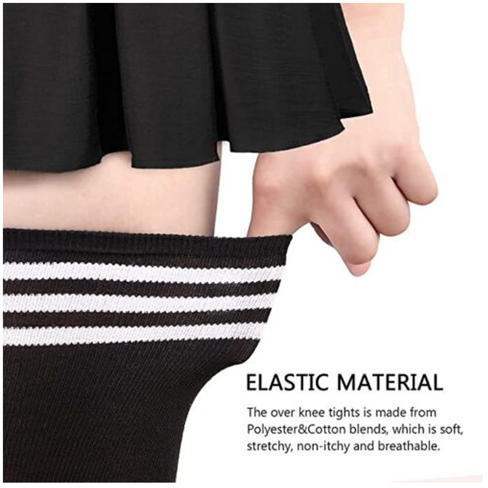 Ladies Top Stay Up Thigh High Over the Knee Socks Extra Long Cotton Stockings US