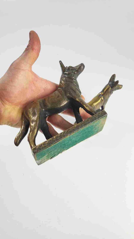 German Shepard Cast Bronze Statue Bookends