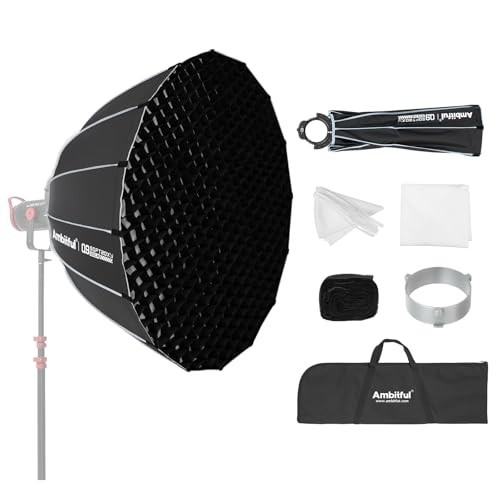 35.4" Quick Release Parabolic Softbox with 2 Diffusers & Honeycomb Grid, Carry B