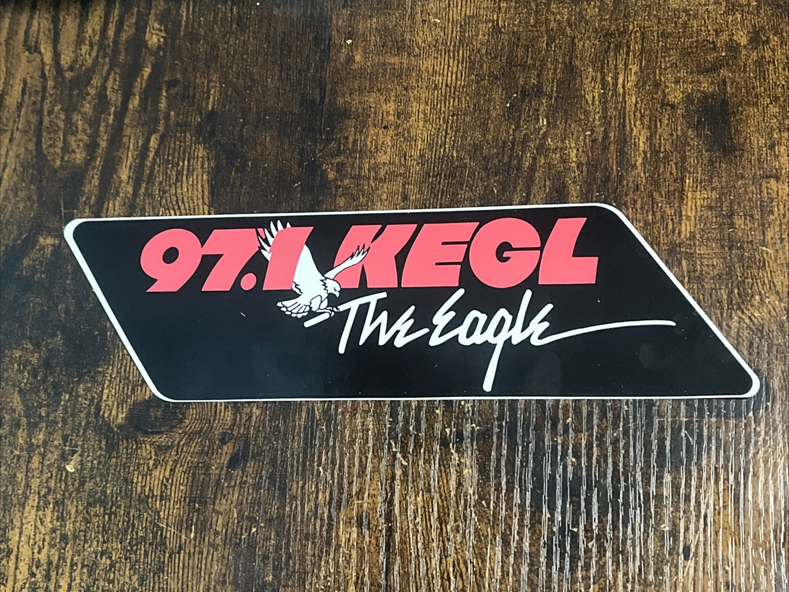 Vtg 1980's 97.1 FM KEGL The Eagle Radio Station Decal Bumper Sticker Dallas TX