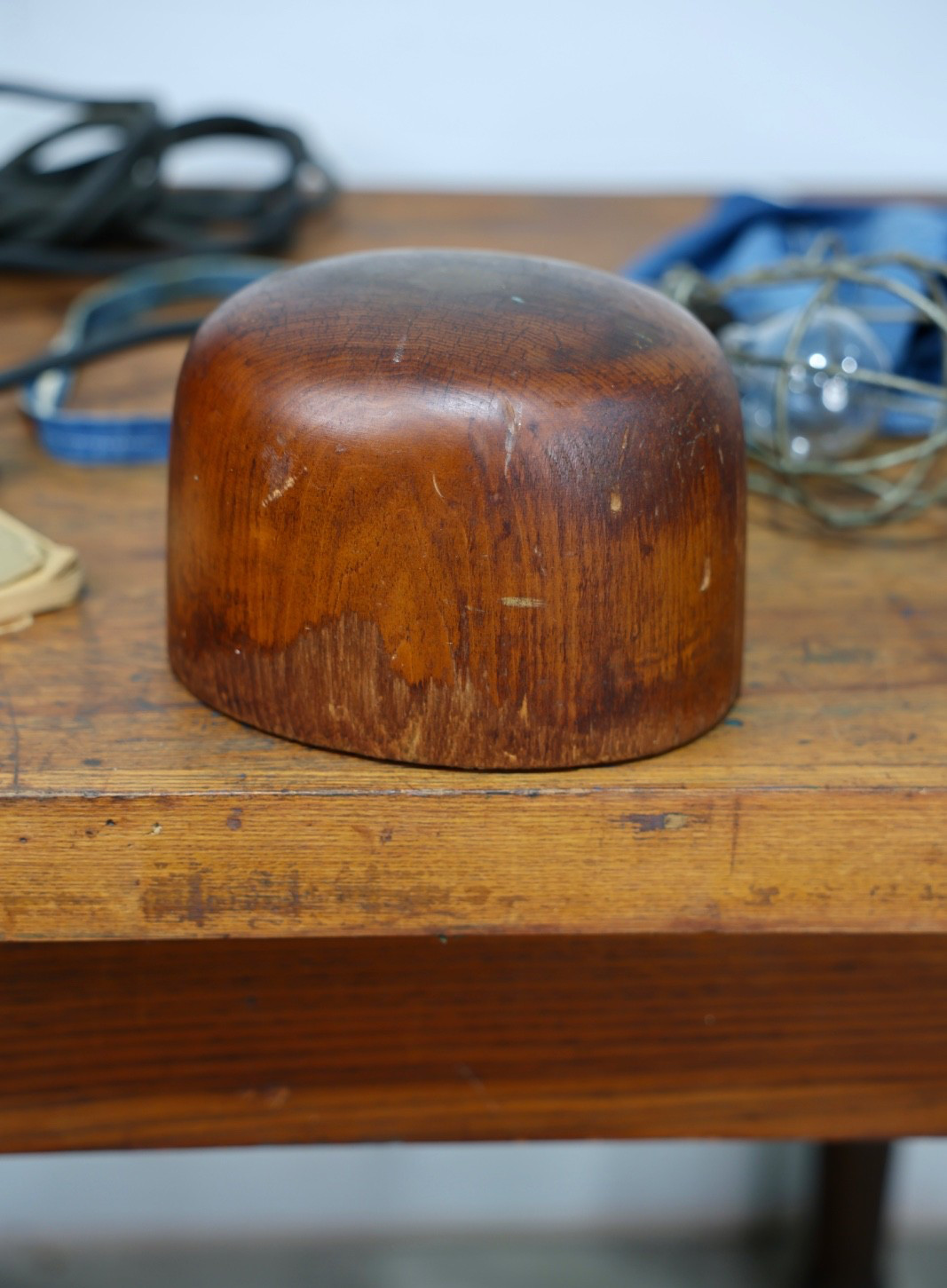 Vintage Stetson Playboy Fedora Millinery Wood Hat Block Mold Form Antique