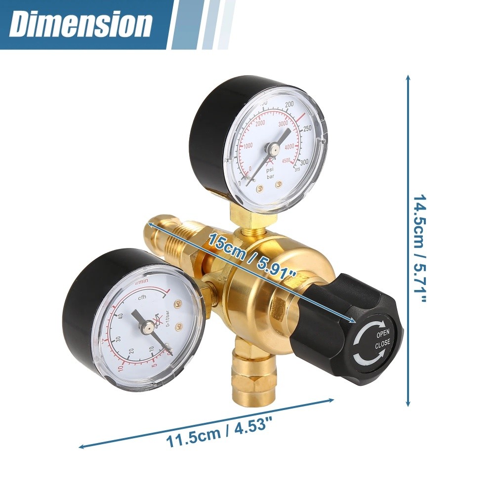 Argon CO2 For Lincoln Mig Tig Flow Meter Welding Regulator Welder Gauge Gas+Hose