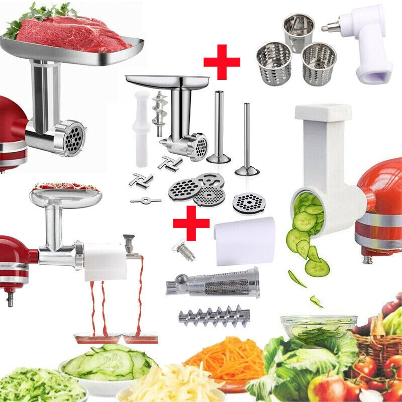 Meat Grinder & Prep Slicer & Jams Juicer Attachment For KitchenAid Stand Mixer