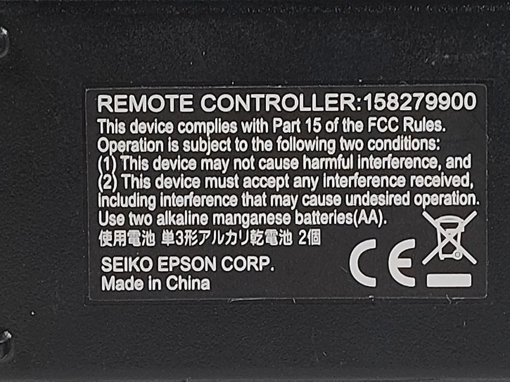 Genuine Epson Projector Remote Control 15827990 - Tested and Working