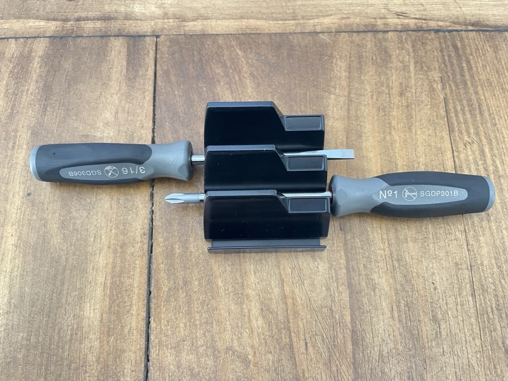 snap-on tools mini screwdriver set flat tip 3/16" phillips #1 dark titanium USA