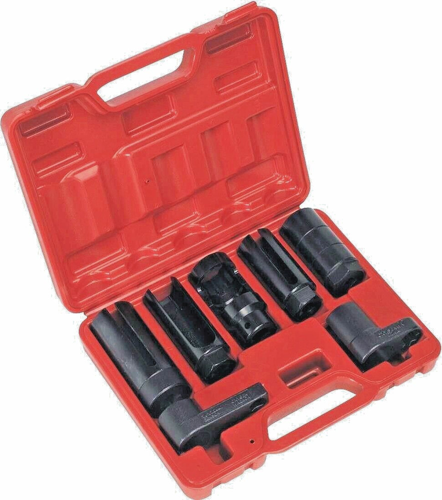 7PC Oxygen Sensor Socket Wrench Kit O2 Nut Removal Tool 22mm 1/2 Inch Drive