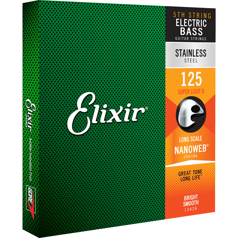 Elixir NANOWEB Stainless Steel 5th Bass String — 13426 Long Scale, Super Light .