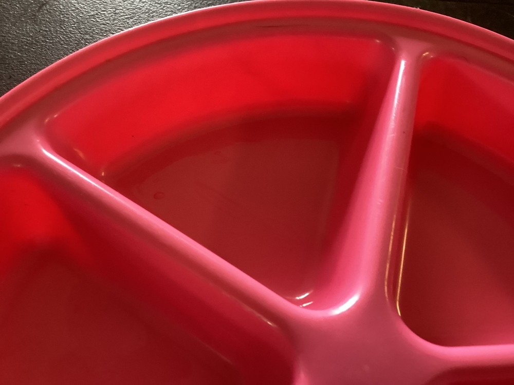 Pink Plastic (5) Section Serving Tray