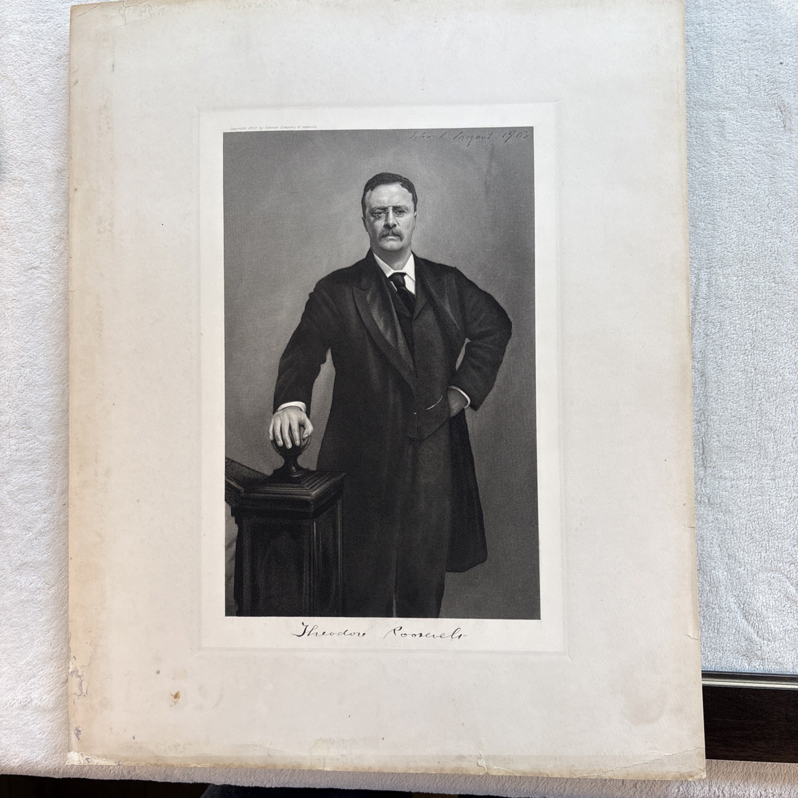 1903 Theodore Roosevelt Photogravure Portrait Gravure Co. of America Framed