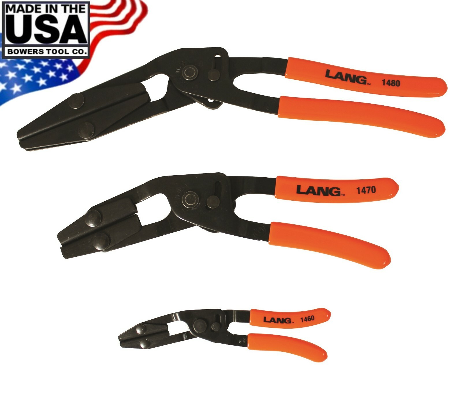 Lang 3pc Hose Pinch Pliers Set Offset Self Locking 6" 10" 13" Made in USA 1500