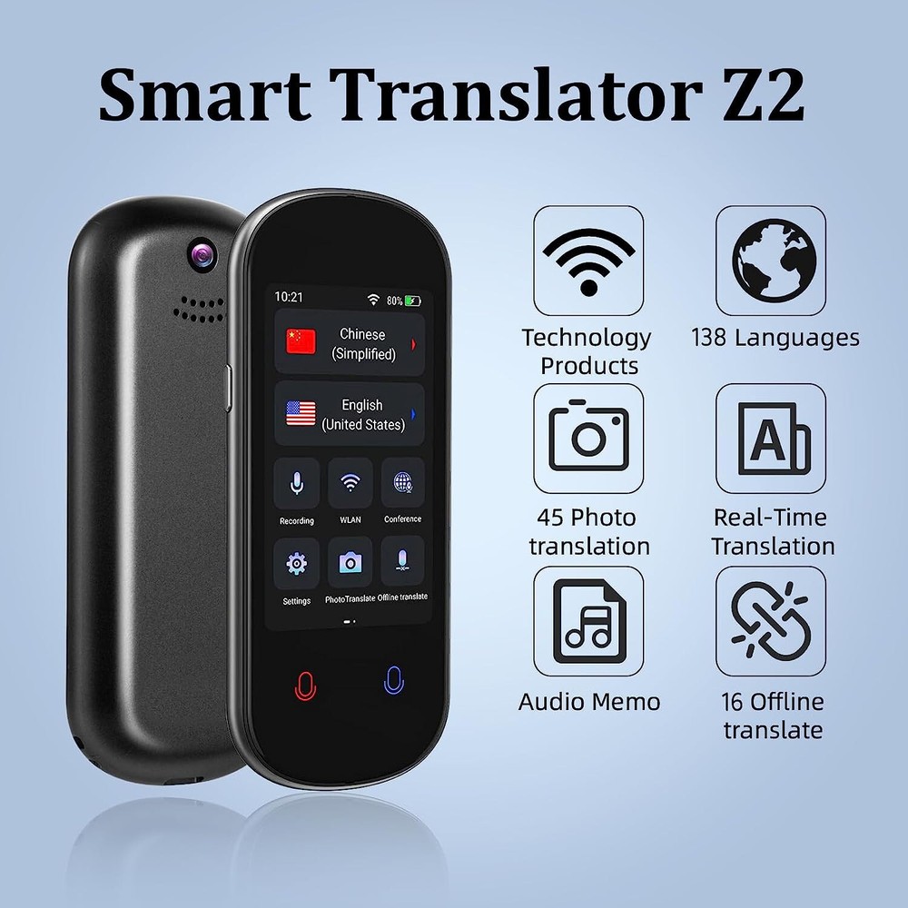 Language Translator Device Two-Way Instant 138 Languages Voice & Text & Offline