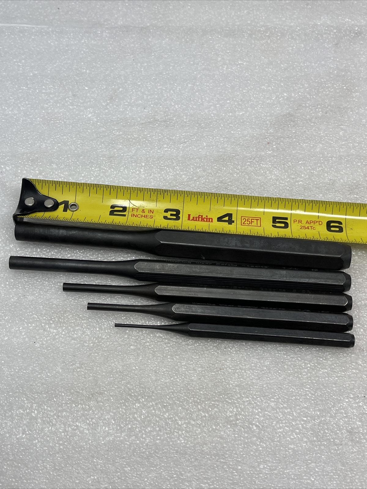 SK Hand Tools Straight Pin Punch Set, 5 Piece, 1/16, 1/8, 5/32, 1/4, 3/8 New USA