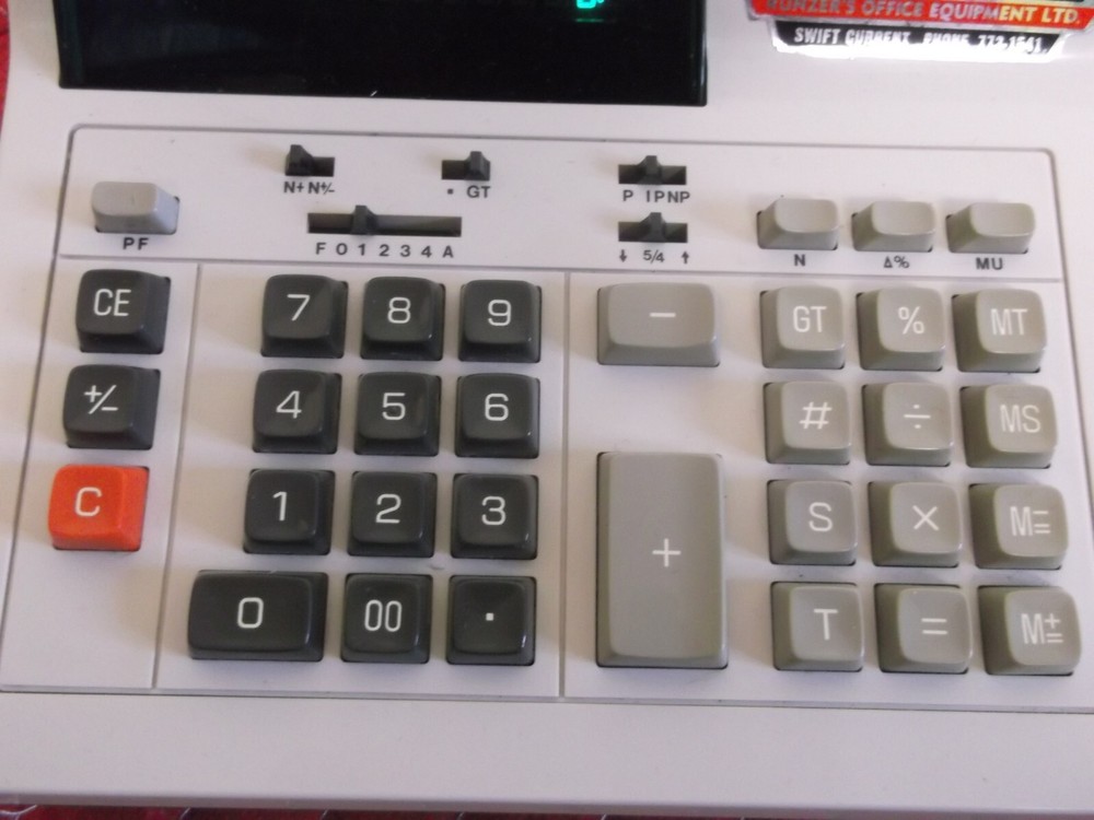 OLIVETTI 522PD 12-DIGIT GREEN DISPLAY SLIM DESKTOP ADDING MACHINE JAPAN WORKING