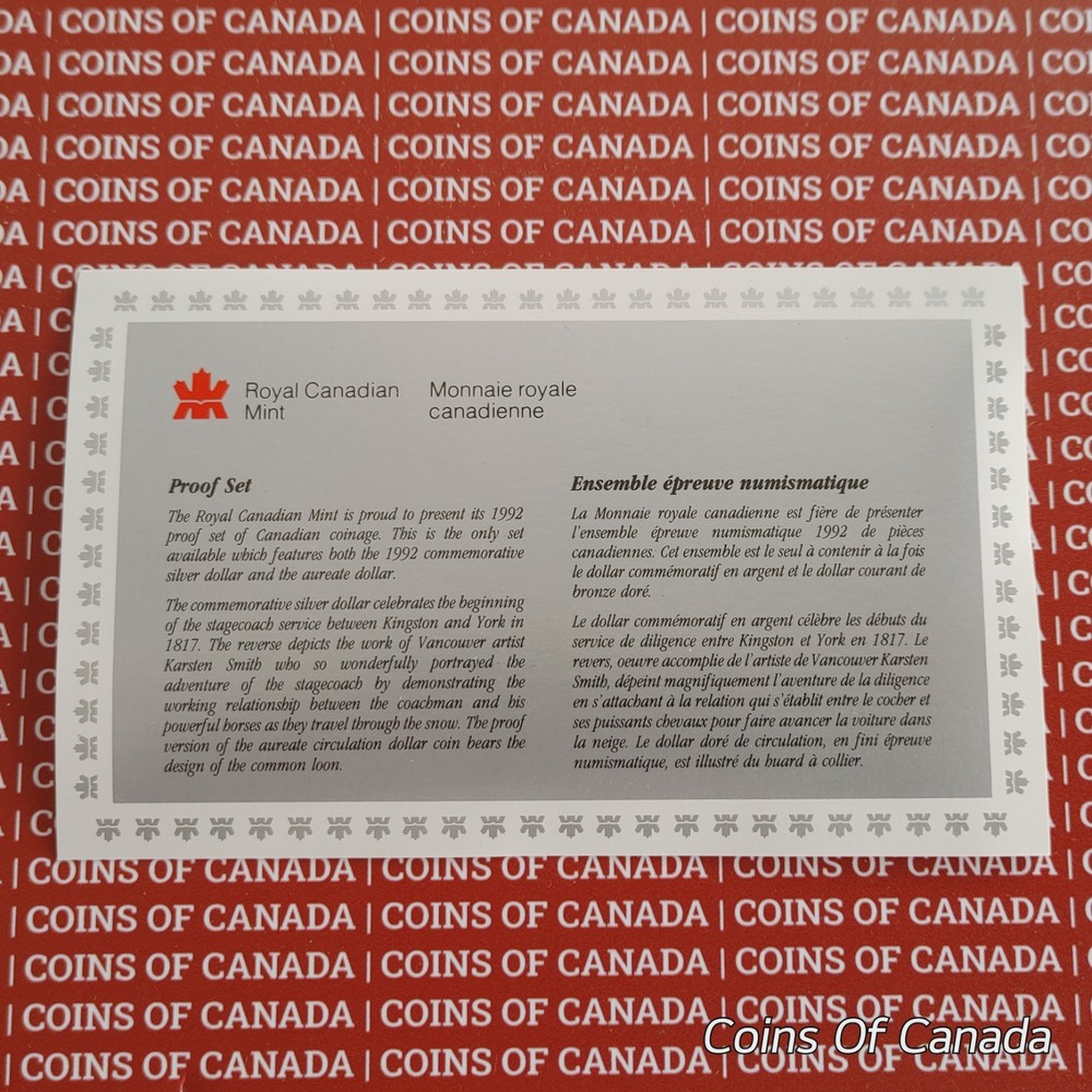 1992 Canada Proof Set w/ Special Edition Stagecoach Silver Dollar #coinsofcanada