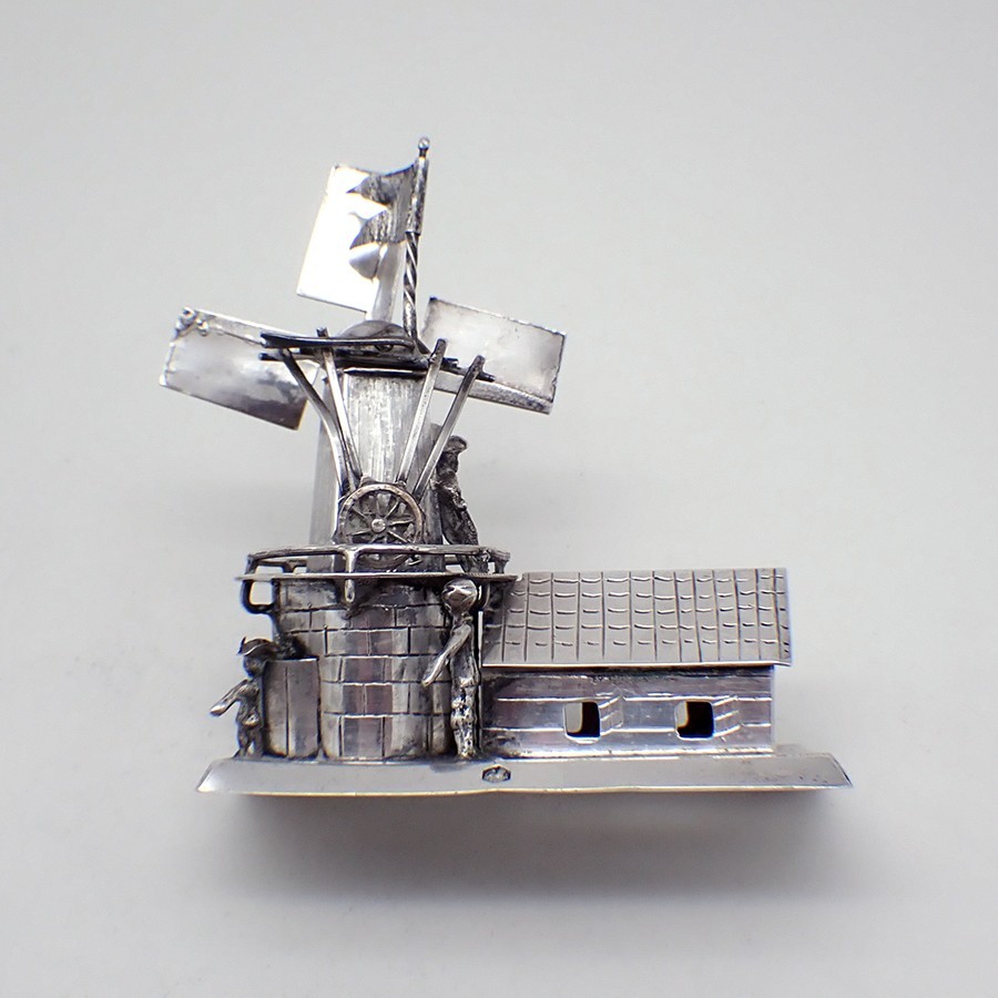 Windmill Figurine Dutch 833 Silver