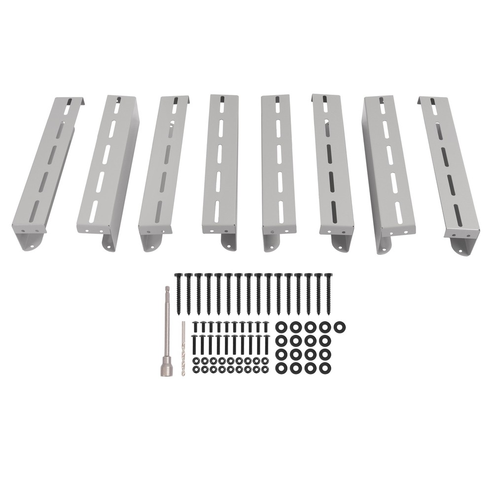 8PK Overhead Storage Bin Rack Ceiling Racks for Utility Bins Organization- Gray