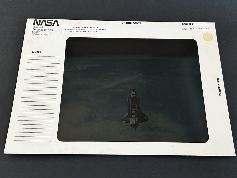 1983 NASA KSC Shuttle Challenger STS-7 Orbits Earth Presentation Transparency