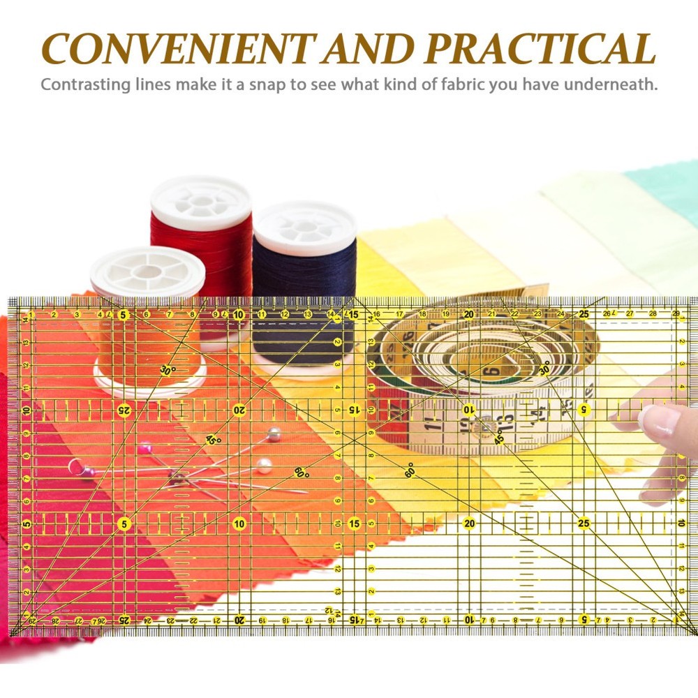 Slotted Quilting Ruler Patchwork Quarter Fabric Cutting Template