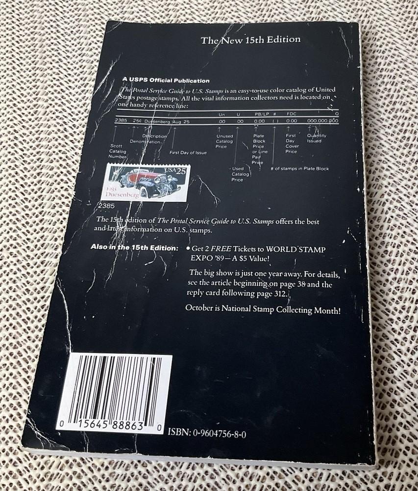 The Postal Service Guide to U.S. Stamps 15th Edition (1988) Fair Condition