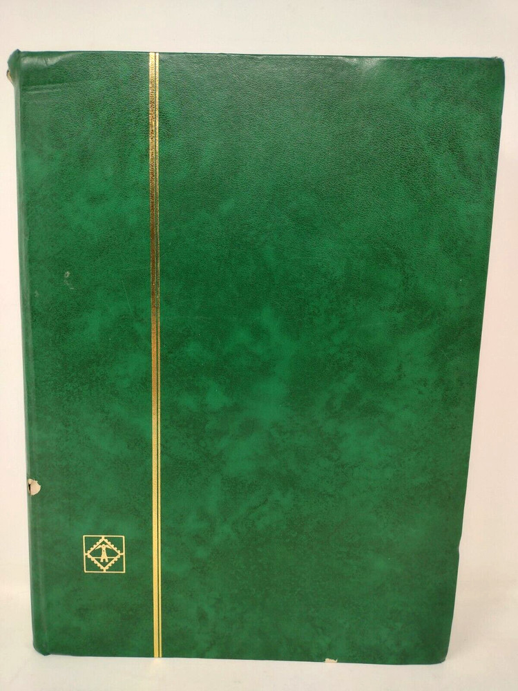 Lighthouse Green Hardcover Stamp Stock Book L4 / 24 With 200+ Stamps