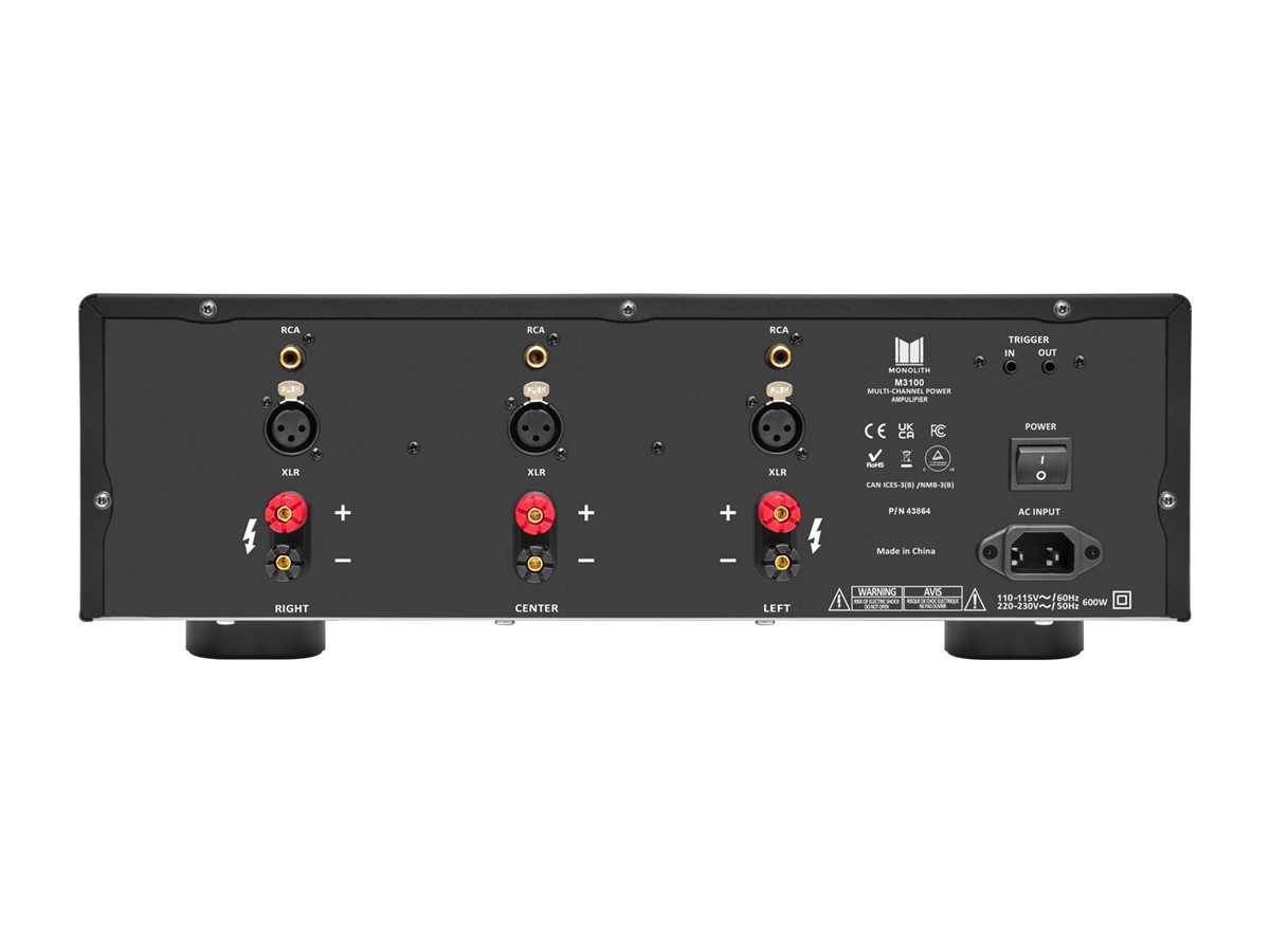 Monolith M3100X 3x90Watts Per Channel Multi-Channel Home Theater Power Amplifier