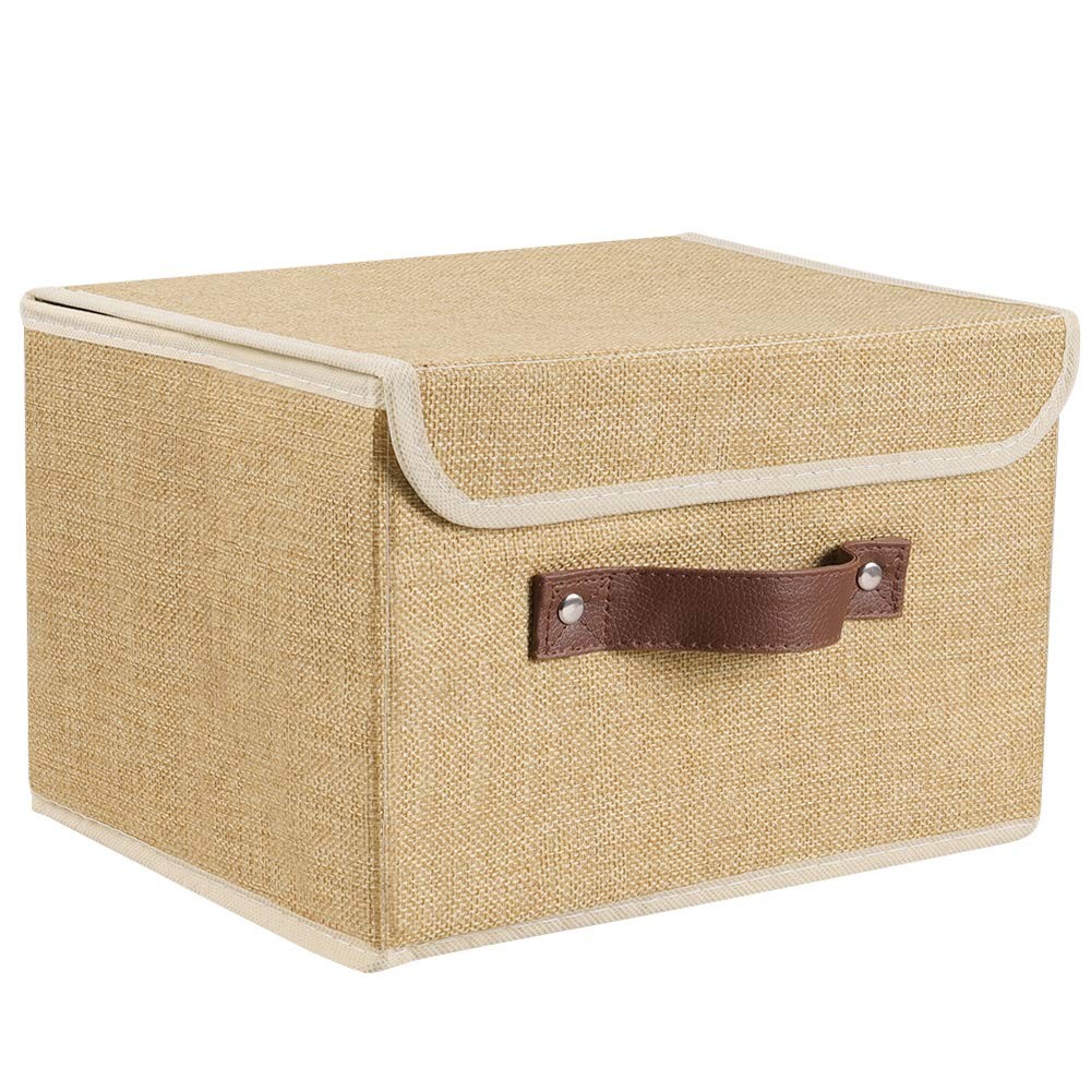 Storage Bins Boxes with Lids 2 Pack Decorative Storage Boxes Collapsible Fabr...
