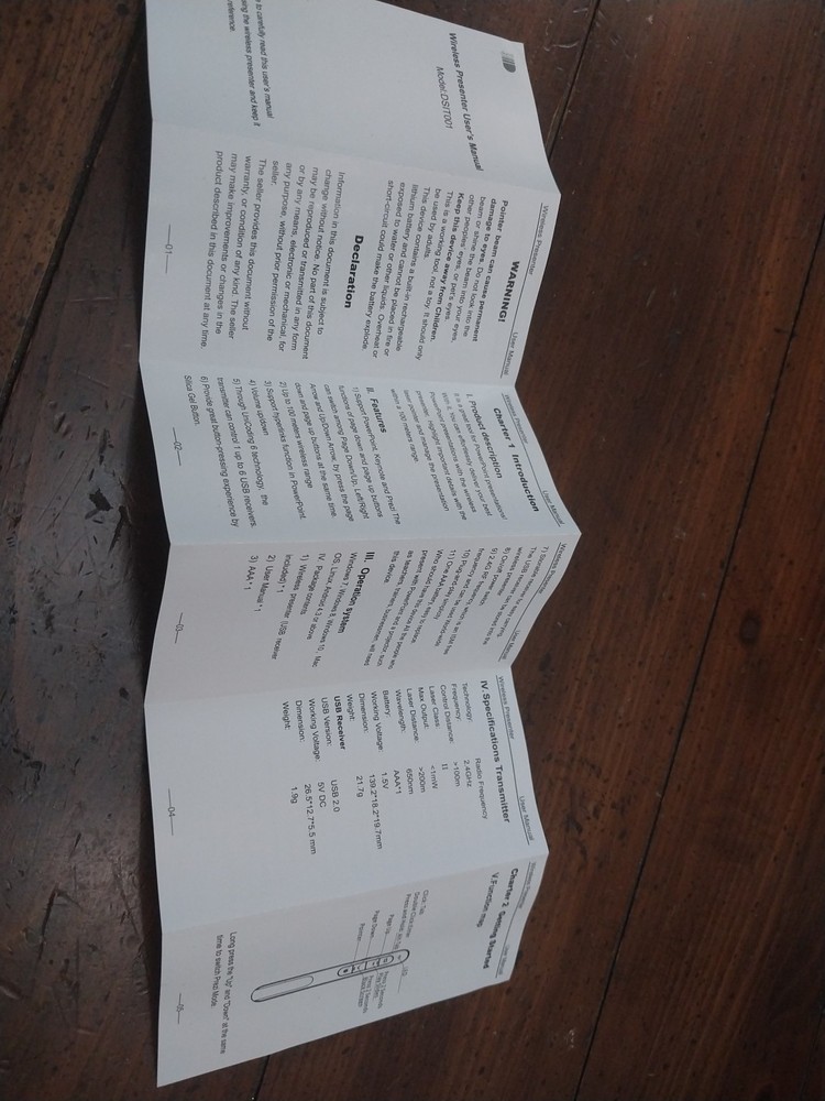 Wireless Presenter Pointer PowerPoint Clicker, RF 2.4GHz Mouse Volume