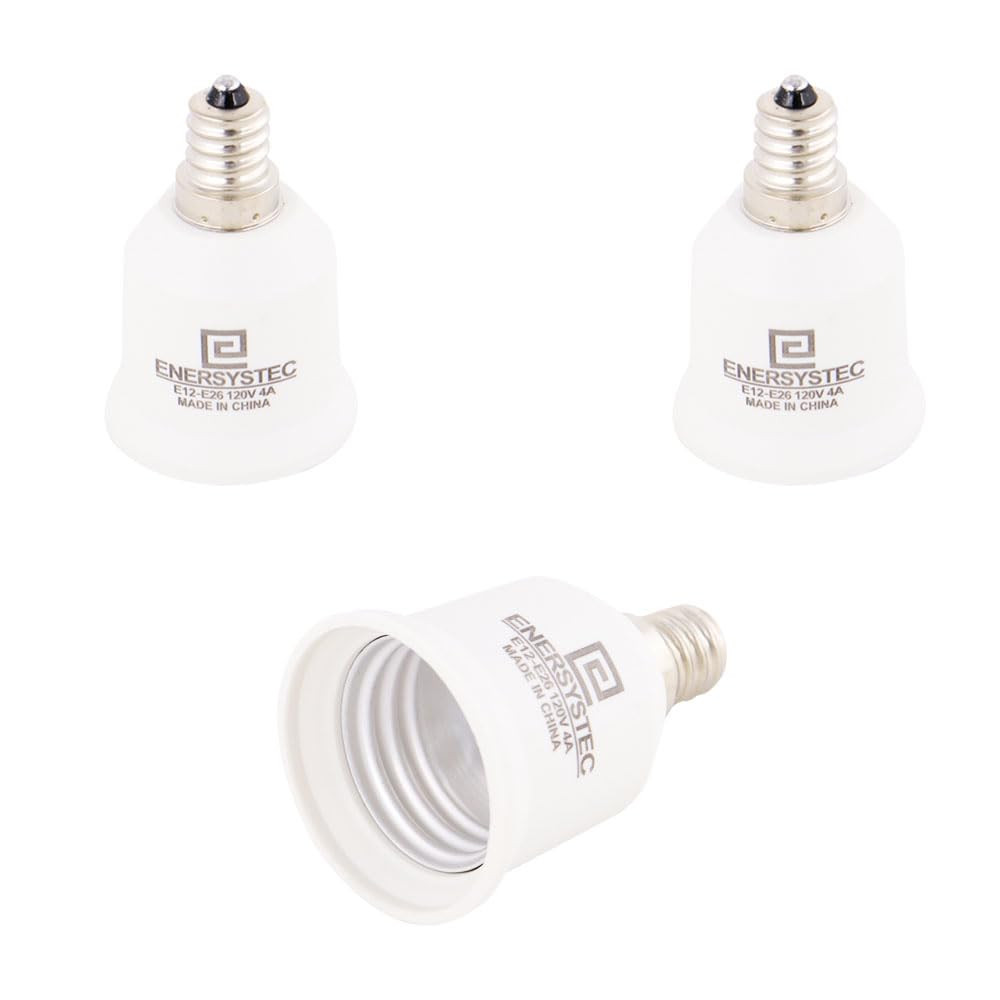 E12 to E26 Converter - Chandelier Light Socket to Medium E26/E27 Adapter, Can...