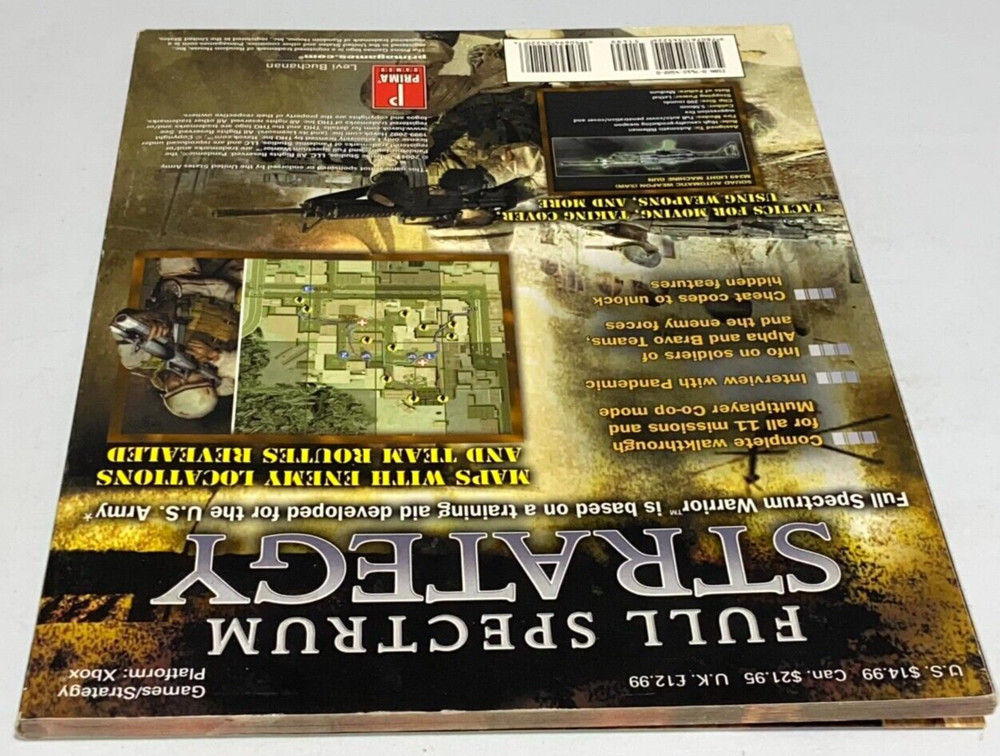 Full Spectrum Warrior Prima Official Game Guide Paperback 2004