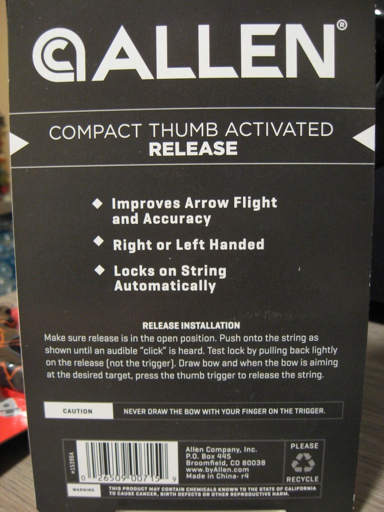 Allen Compact Thumb Release Hunting Bow String Arrow Trigger Release Green Camo