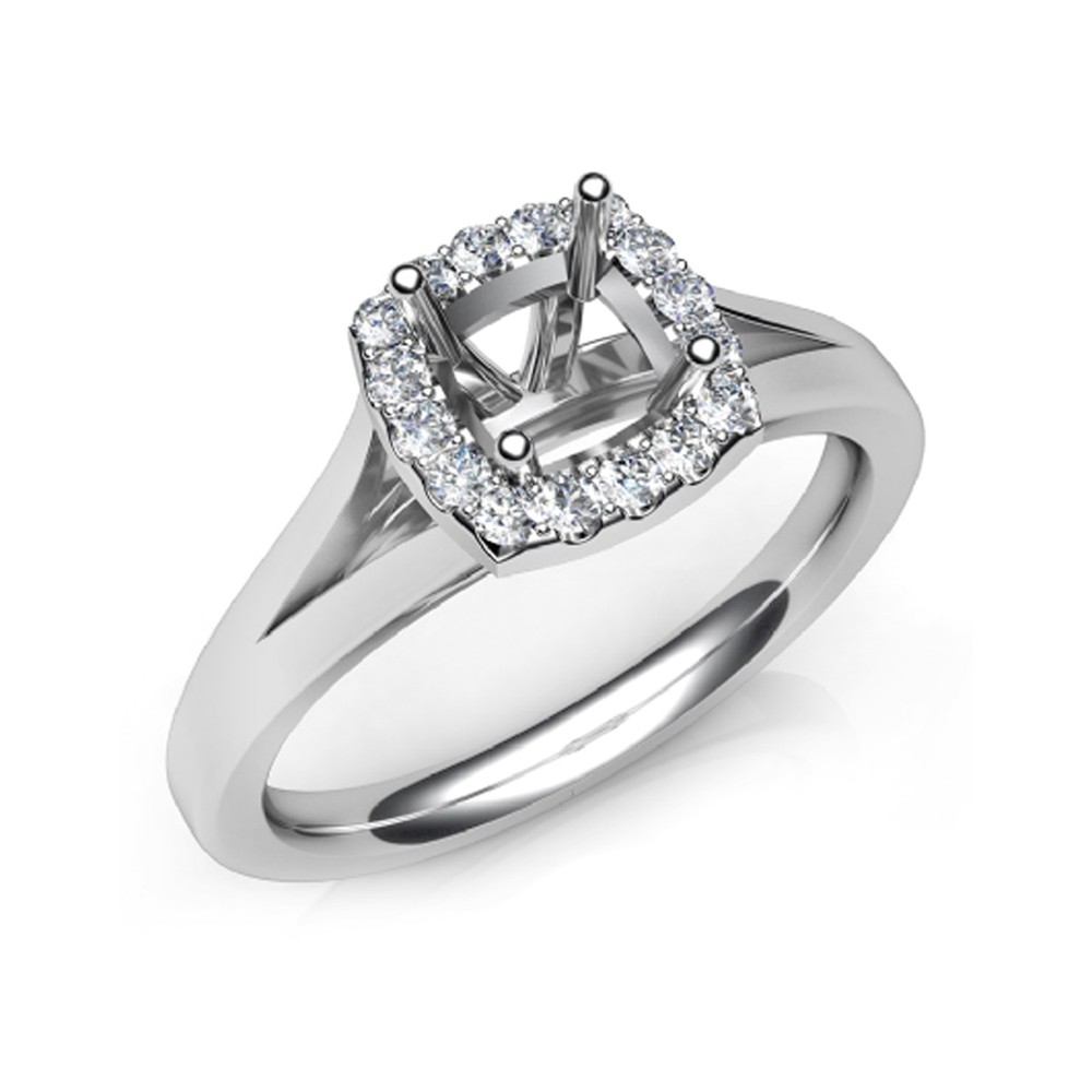 Square 6mm Blank Ring Setting 925 Sterling Silver Semi Mount Ring