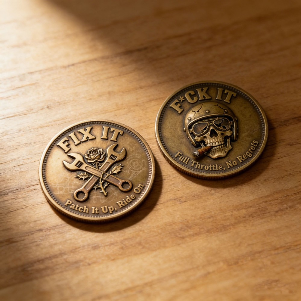 F**K IT Fall Throttle. No Regrets Commemorative Coin