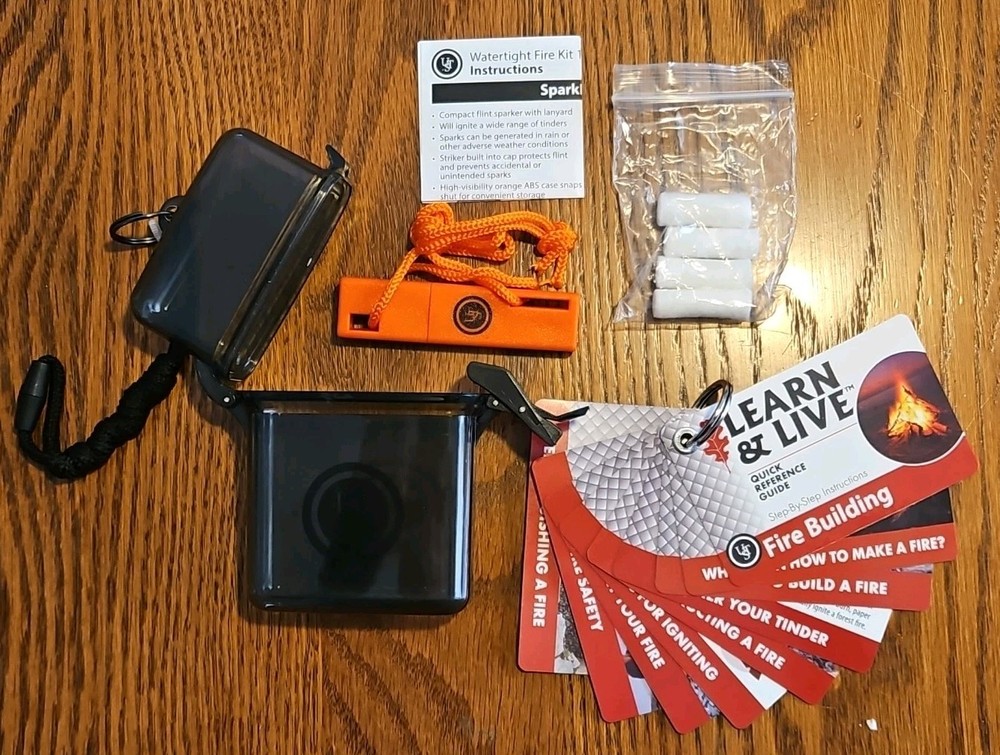 UST Live and Learn Fire Starting Kit Reference Guide Sparkforce Light-Me Tinder
