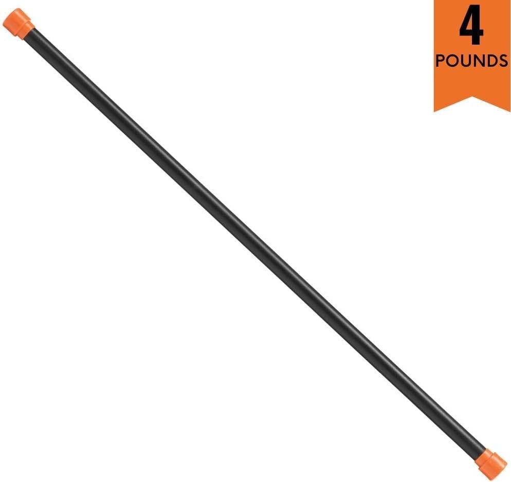 Body-Solid Rubber Padded Weighted Bar - Stretching Weight Exercise Bars,4lbs
