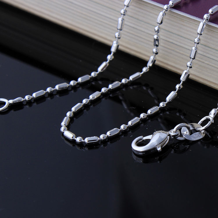 Wholesale 10pcs 925 Sterling Silver Plated 1.5mm Bamboo Chain Necklace 16"-30"