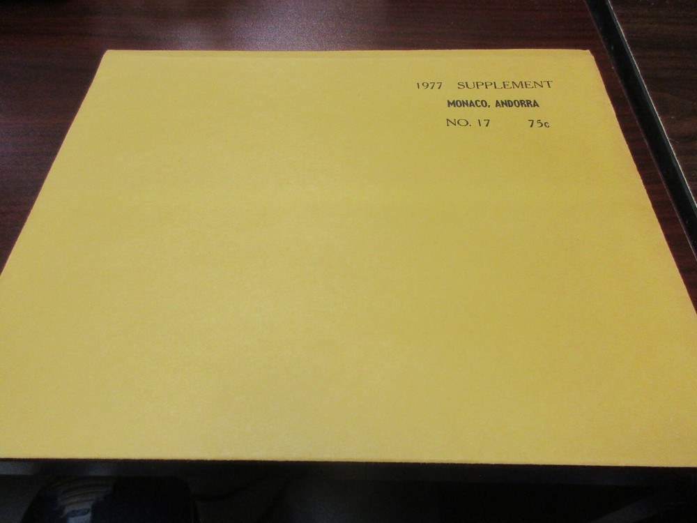 "MINKUS"  1977  SUPPLEMENT  MONACO, ANDORRA     W/FREE SHIPPING!!!