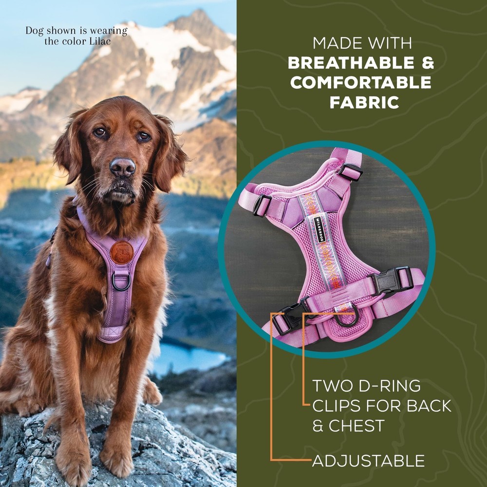 Lightweight Dog Harness with Reflective Straps - Medium - Olive