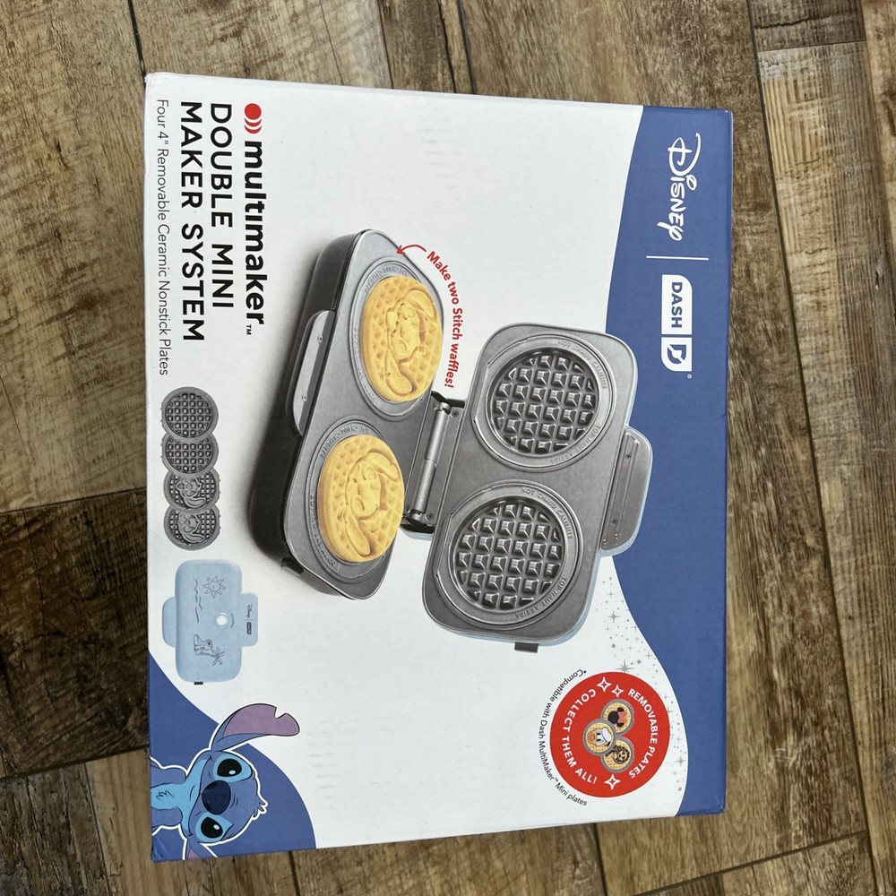 Disney Dash Stitch MultiMaker Double Waffle Maker System Stitch New